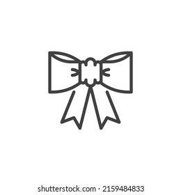 Ribbon Bow line icon. linear style sign for mobile concept and web design. Festive bow outline vector icon. Symbol, logo illustration. Vector graphics