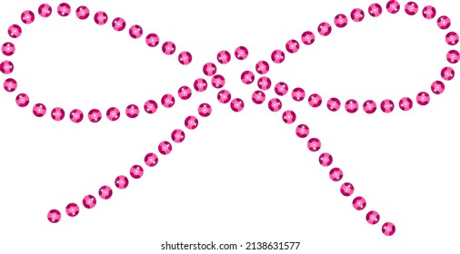 Ribbon bow made of pink sequins