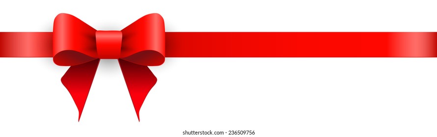 Ribbon with bow on a white background 