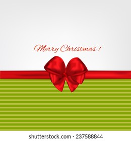 ribbon with bow on a white background. Vector illustration. Christmas background.