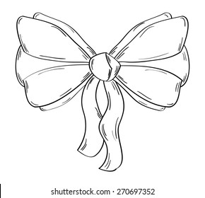 ribbon and bow on the white background, isolated