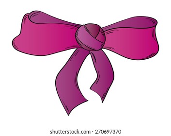 ribbon and bow on the white background, isolated