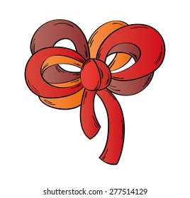 ribbon and bow on the white background, isolated
