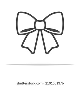 Ribbon bow outline icon transparent vector