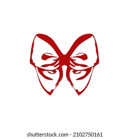 ribbon bow red vector illustration
