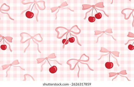 Ribbon bow seamless pattern vector coquettish girly print doodle hand drawn romantic knot background. Feminine holiday accessories texture, vintage cute festive wrapping paper. Celebration bow pattern