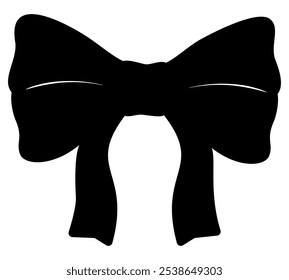 Ribbon bow silhouette illustration. Vector icon isolated on a white background.