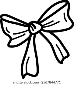 Ribbon Bow Sketch Vector Illustration