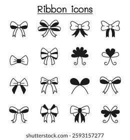 Ribbon and Bow tie icon set vector illustration graphic design