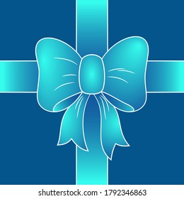 ribbon bow, top view. gift. color vector illustration.