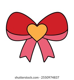 Ribbon and bow vector art design