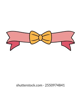 Ribbon and bow vector art design