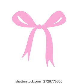 Ribbon Bow vector icon. Coquette Bows Illustration sign. Pink Hair Bow symbol. Bow logo.