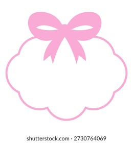 Ribbon Bow vector icon. Coquette Bows Illustration sign. Pink Hair Bow symbol. Bow logo.