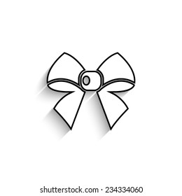 ribbon bow  - vector icon with shadow