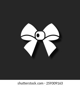 ribbon bow   - vector icon with shadow