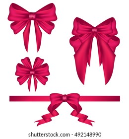 ribbon bow vector on white background