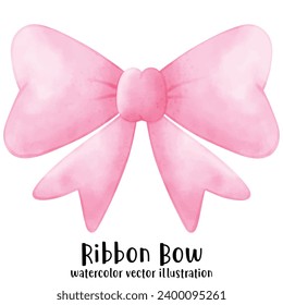 Ribbon, Bow, Watercolor, Vector, illustration