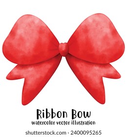 Ribbon, Bow, Watercolor, Vector, illustration