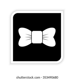 ribbon bow -  white vector icon