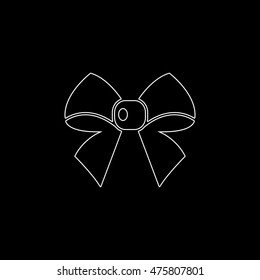ribbon bow   white vector icon