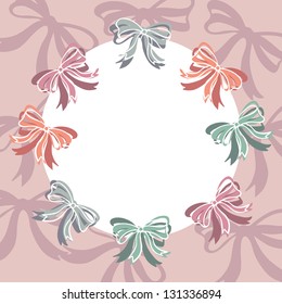 Ribbon bows frame with empty space for your text
