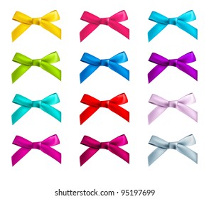 ribbon bows - red, pink, blue, gold - all colors collection