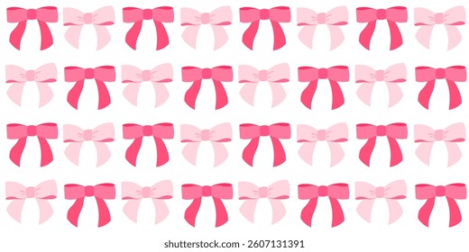 Ribbon bows seamless vector pattern. Bow knots, Cute gift bows background
