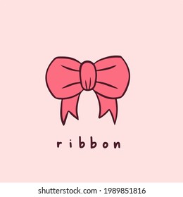 Ribbon Bows Symbol. Social Media Post. Vector Illustration.