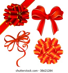 Ribbon bows. Vector.