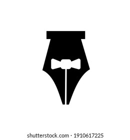 ribbon bowties pen logo vector illustration design