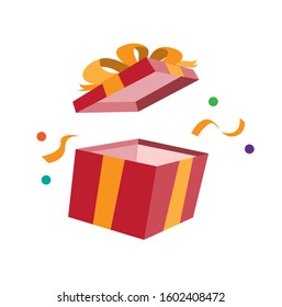 ribbon box for surprise or present gift symbol icon flat illustration editable vector