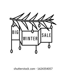 Ribbon branch icon. Simple line, outline vector elements of winter sale icons for ui and ux, website or mobile application