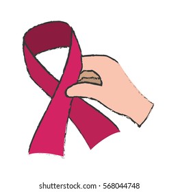 ribbon breast cancer awareness icon image vector illustration design 