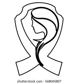 ribbon breast cancer awareness related icon image vector illustration design 