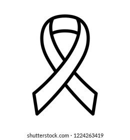 Ribbon For Breast Cancer Awareness Or Remembrance Line Art Vector Icon For Apps And Websites