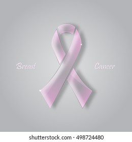 Ribbon of Breast Cancer made in glass style
