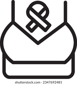 Ribbon Breast Woman Outline Icon
