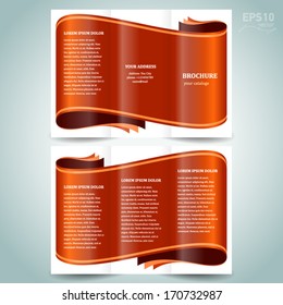 ribbon brochure design template vector