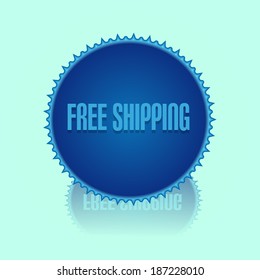 Ribbon Button With Free Shipping Text