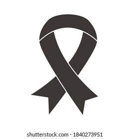 ribbon campaign silhouette style icon vector illustration design