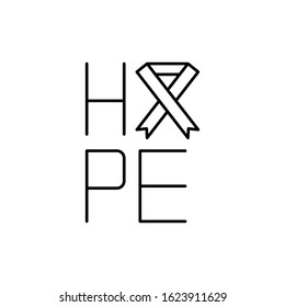 Ribbon cancer hope icon. Simple line, outline vector elements of world awareness day icons for ui and ux, website or mobile application