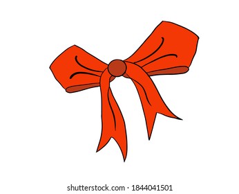 Ribbon Christmas Art Decoration. Christmas Ribbon Icon Set Collection