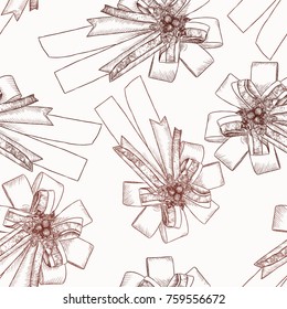 Ribbon, christmas concept. seamless pattern vector.