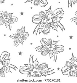 ribbon christmas, hand drawing
