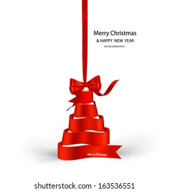 Árbol de navidad de cinta de opciones, ilustración vectorial.
