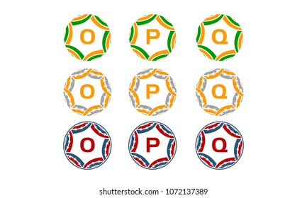 Ribbon Circle Star Initial Set