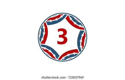 Ribbon Circle Star Number 3