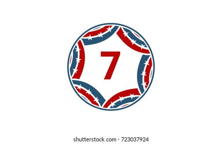 Ribbon Circle Star Number 7