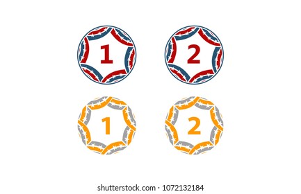 Ribbon Circle Star Number Set